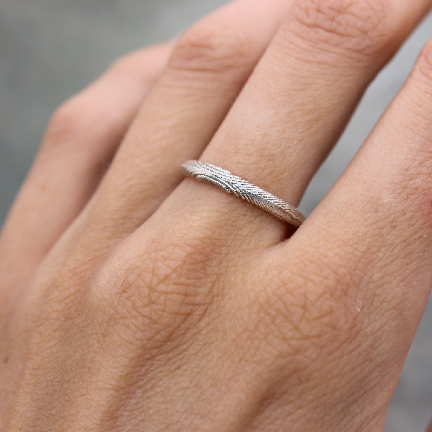 Tiny Mbégté ring | cuttlefish texture