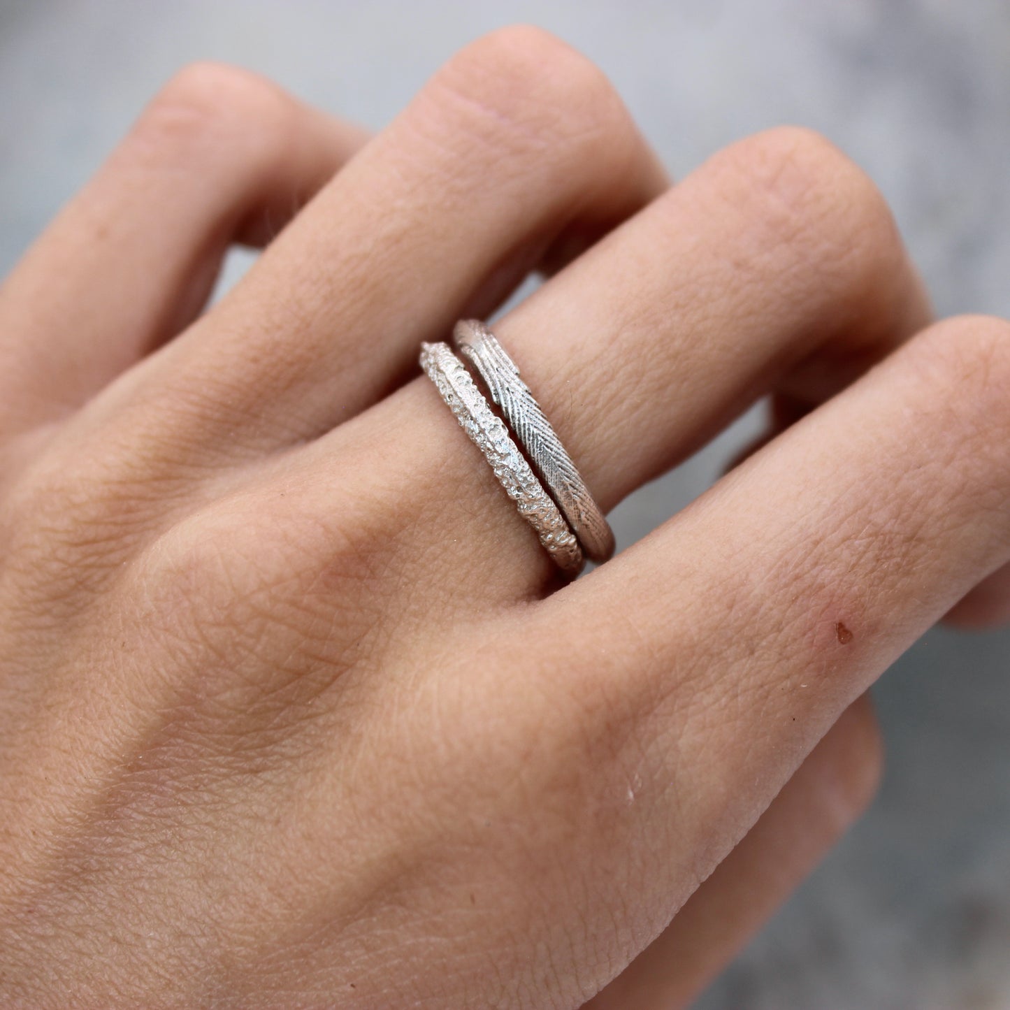 Tiny Mbégté ring | cuttlefish texture