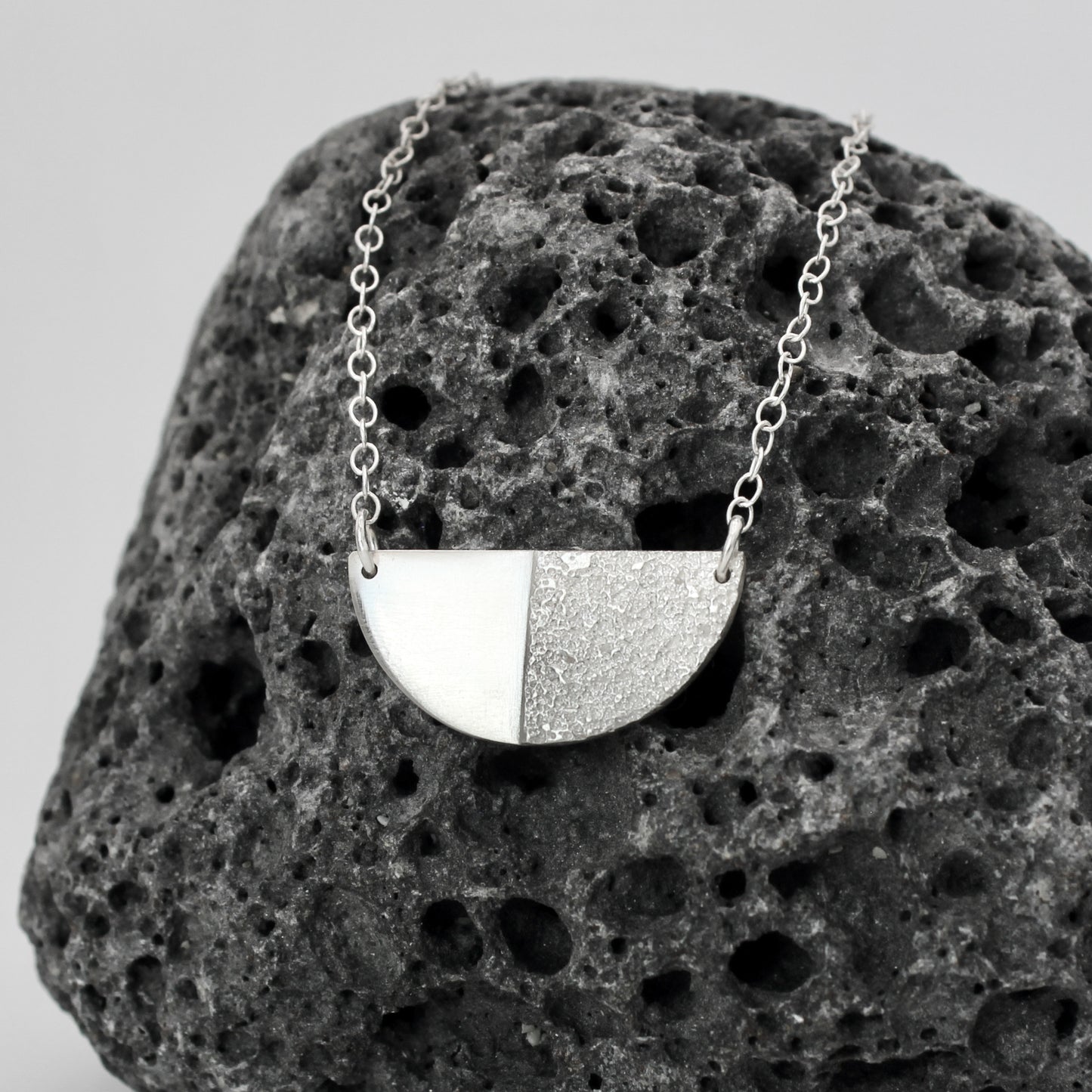 Half Moon Necklace | sand texture