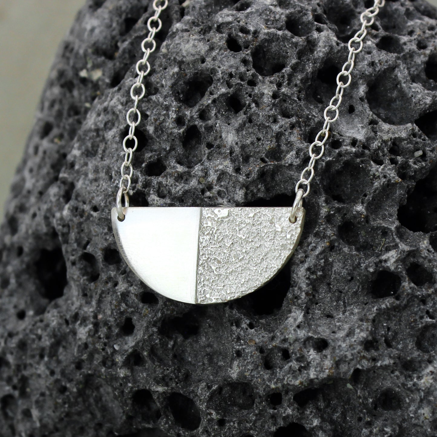 Half Moon Necklace | sand texture