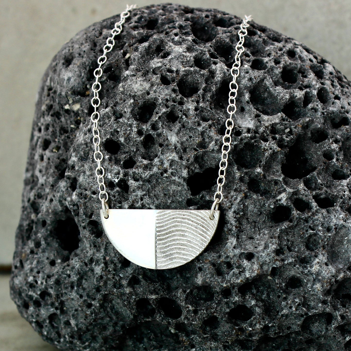 Half Moon Necklace | cuttlefish texture