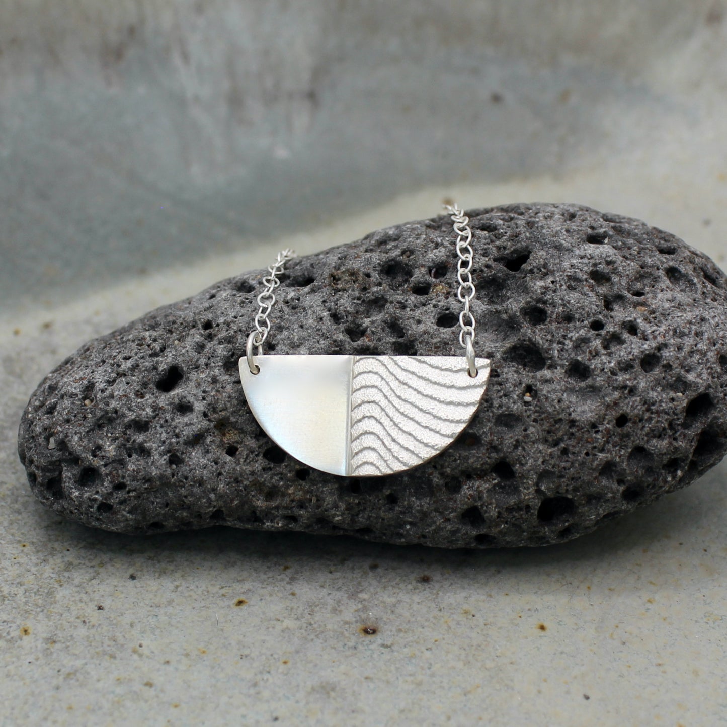 Half Moon Necklace | cuttlefish texture