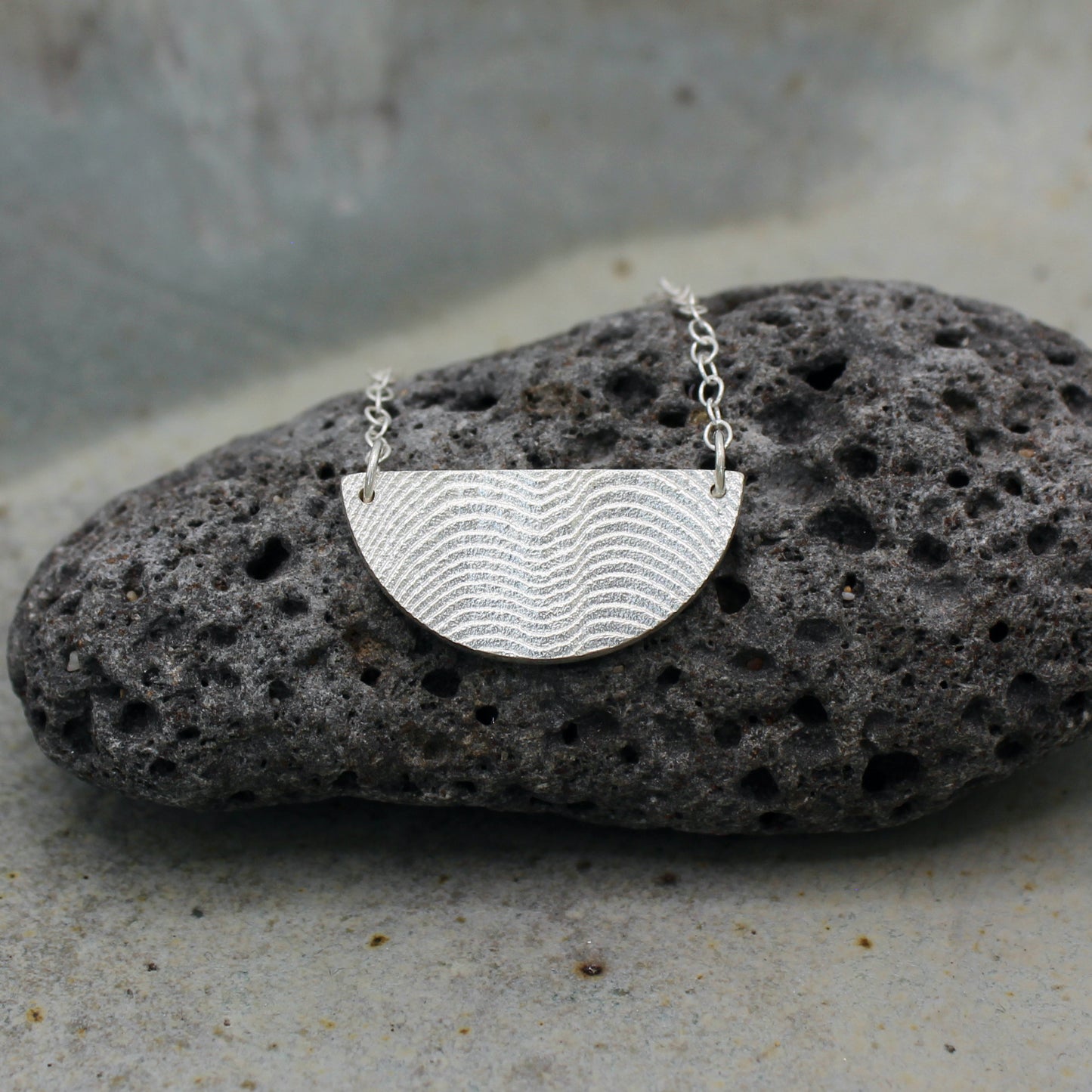 Half Moon Necklace | cuttlefish texture