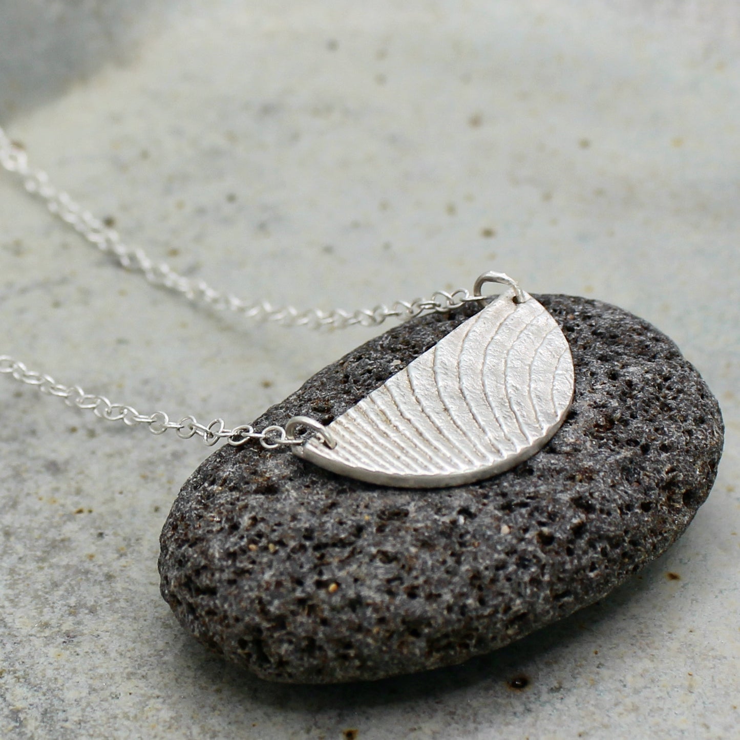 Half Moon Necklace | cuttlefish texture