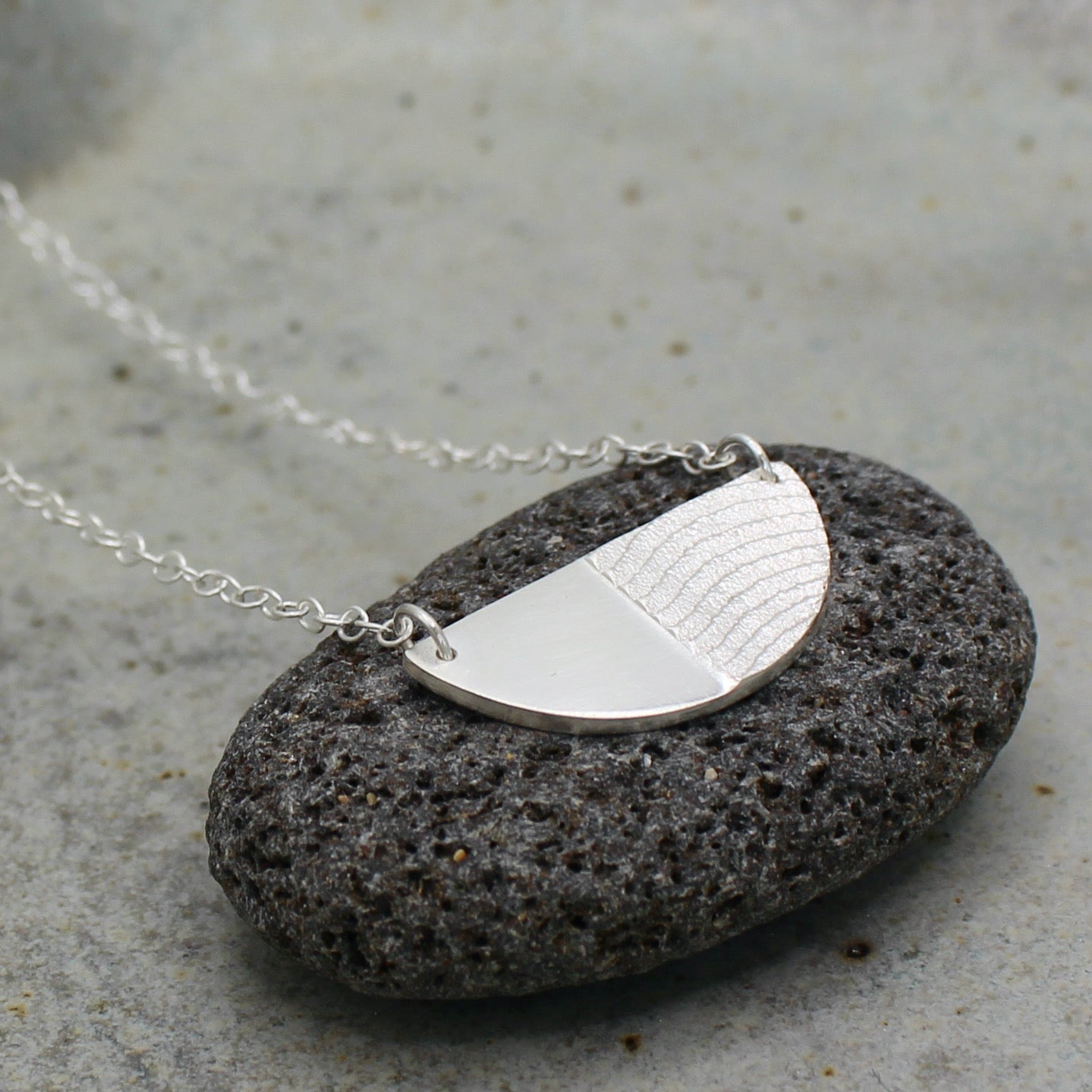 Half Moon Necklace | cuttlefish texture