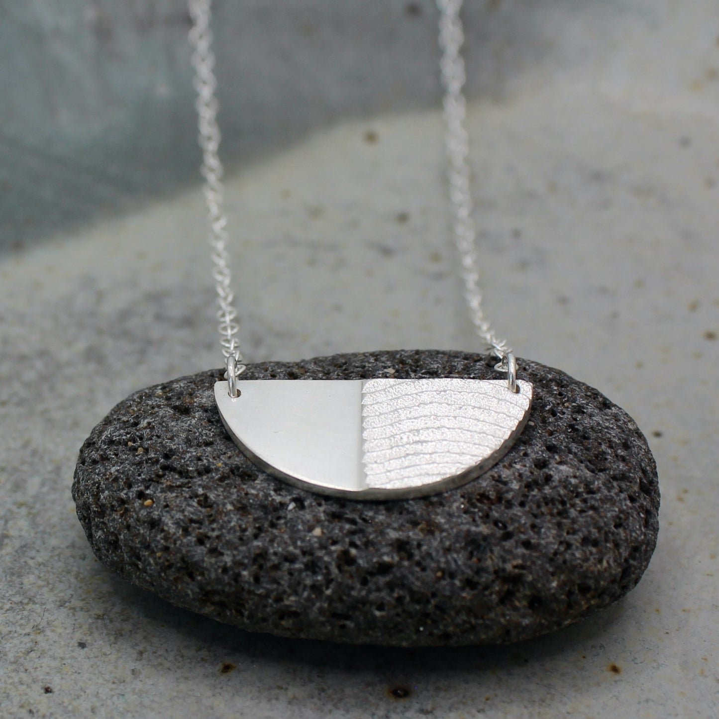 Half Moon Necklace | cuttlefish texture