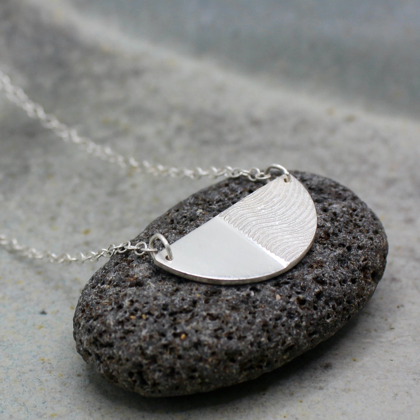 Half Moon Necklace | cuttlefish texture