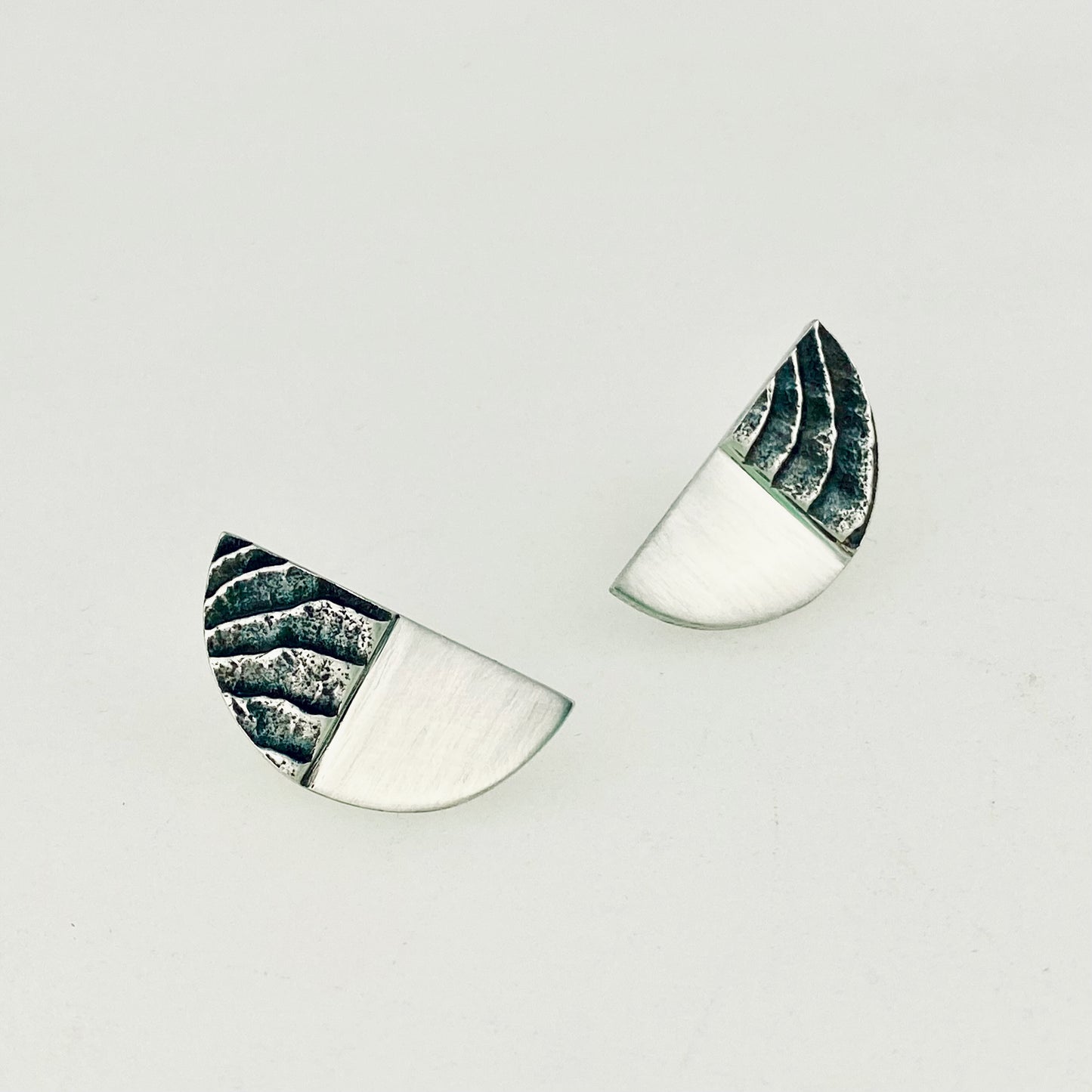 Half Moon studs | cuttlefish texture